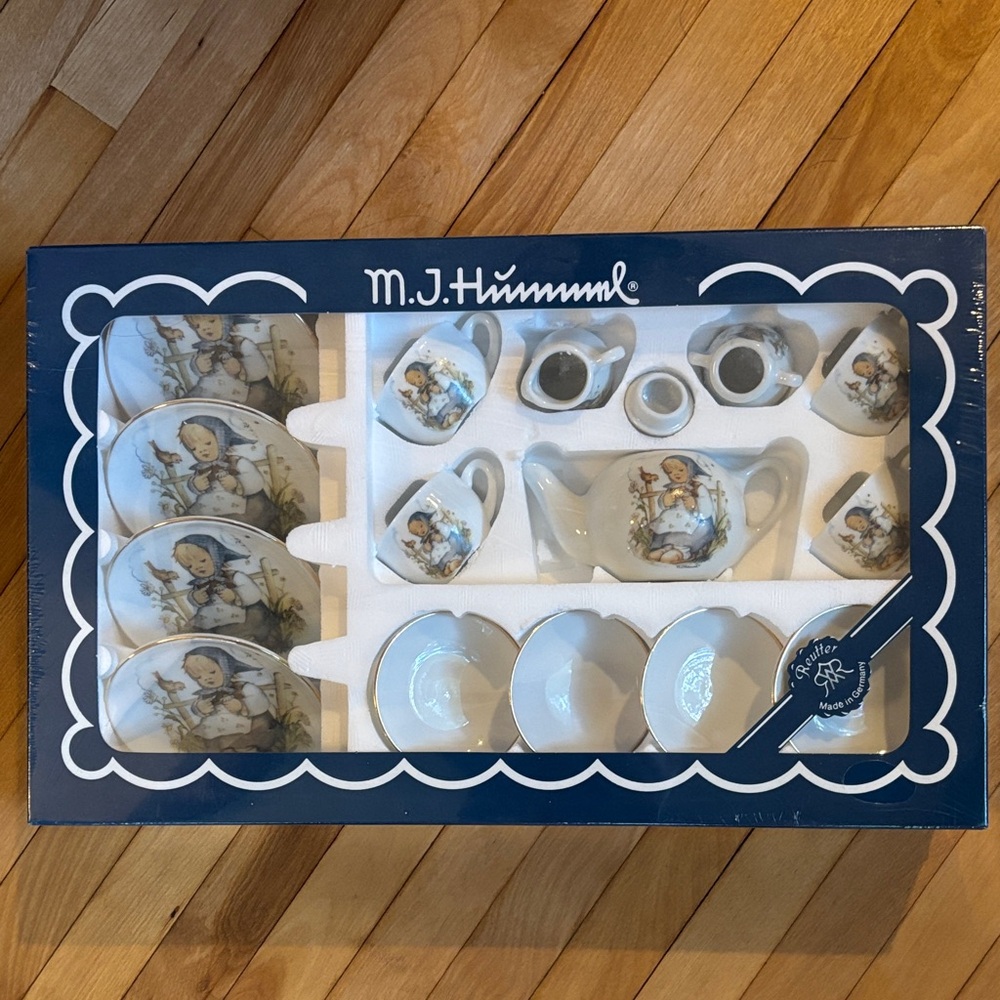 Hummel Blue Porcelain mini tea set - new in box